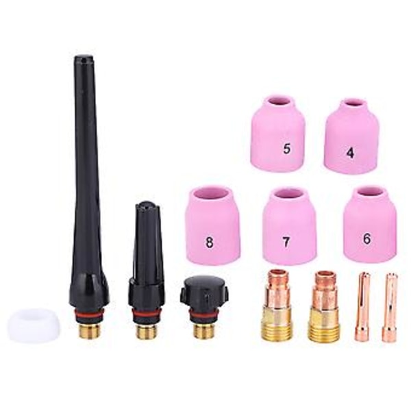 13PCS TIG Gaslins-kit 1/16in - 3/32in T23D för 17/18/26 TIG Svetsbrännare 13st