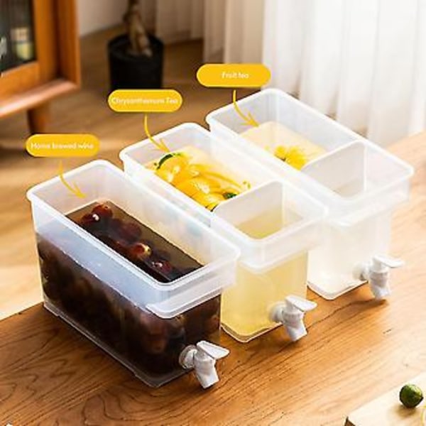 3,5 L Dryckesdispenser i Plast med Kran, Iste- och Juicebehållare för Kylskåp, Fest och Daglig Användning