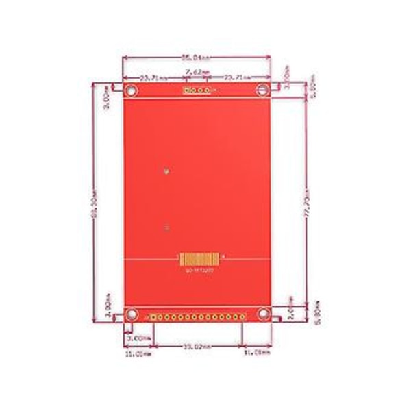 Ilmainen toimitus Spi-moduuli 14 Pin 3.2 tuuman 18p Ili9341 Tft Lcd -näyttö 4-johtiminen sarjaportti 320x