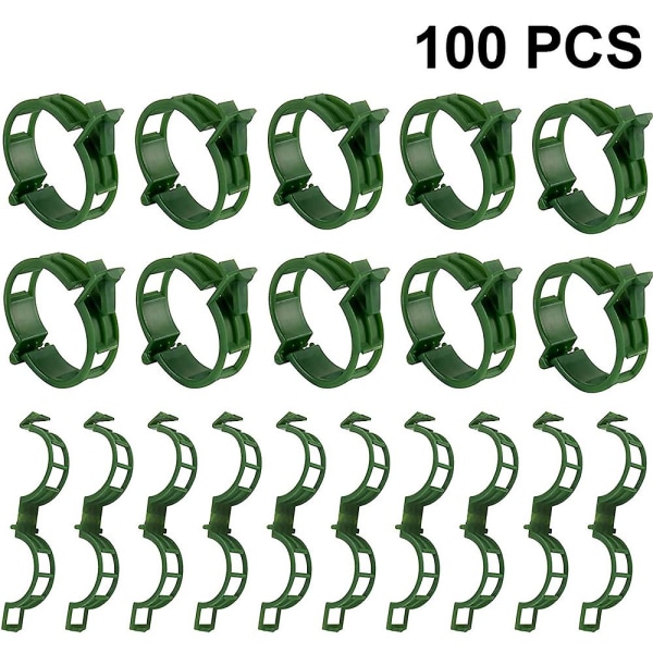 100pcs Plant Support Clips, Garden Clips For Grape Vine, Tomato Vine, And Vegetables, Trellis Clips To Promote Upright Growth And Plant Heal