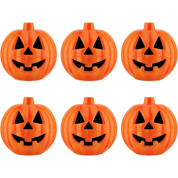 6 st Mini Pumpa Lådor, Mini Halloween Pumpa Godis Låda, Mini Pumpa Halloween Godis Låda för Trick Or Treat, Halloween Dekoration för Barn och Pa