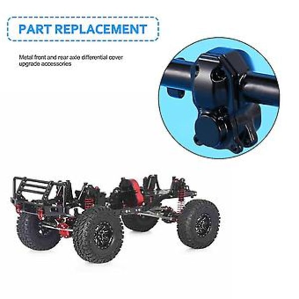 Til 1/24 Rc Crawler Bil Axial Scx24 90081 Axi00002 Dele Metal Front & Bagaksel Diff Cover Opgradering