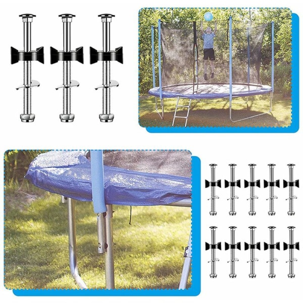 20 stk Trampolinskruer Trampolintilbehør Trampolinstabilitetsverktøy Skruedeler for store og små trampoliner