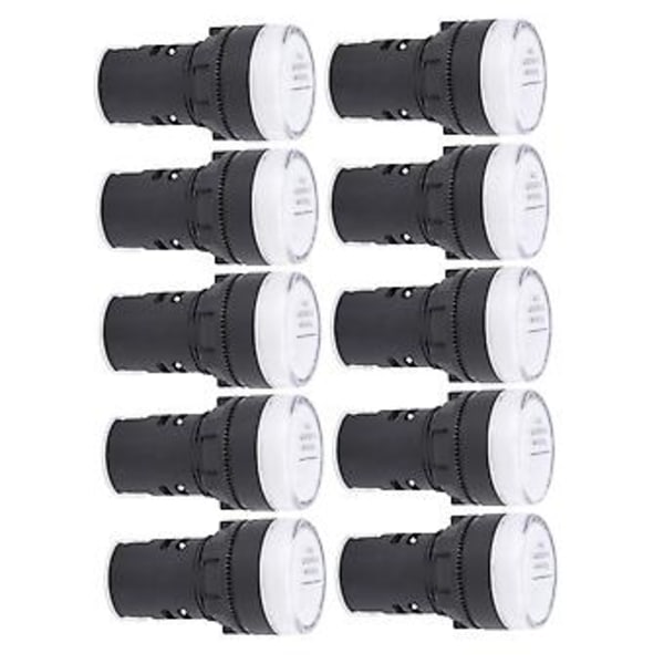 10 st AD16‑22DS LED Signallampa Vit Hög Ljusstyrka Indikator Utrustningstillbehör AC220V
