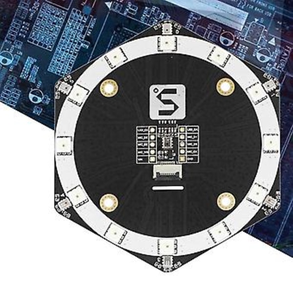 Mic6 Mikrofonuppsättning Ljudkälllokalisering Spårningsmodul Expansionskort Msm261s4030h0 Ai Med 12 Sk9822 Led