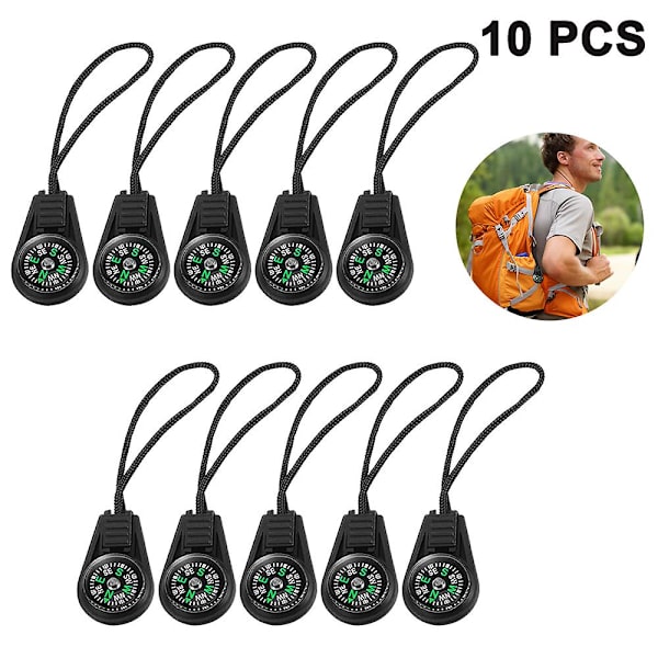 Mini överlevnadskompasser, 10-pack - Utomhus camping vandring fickkompasser