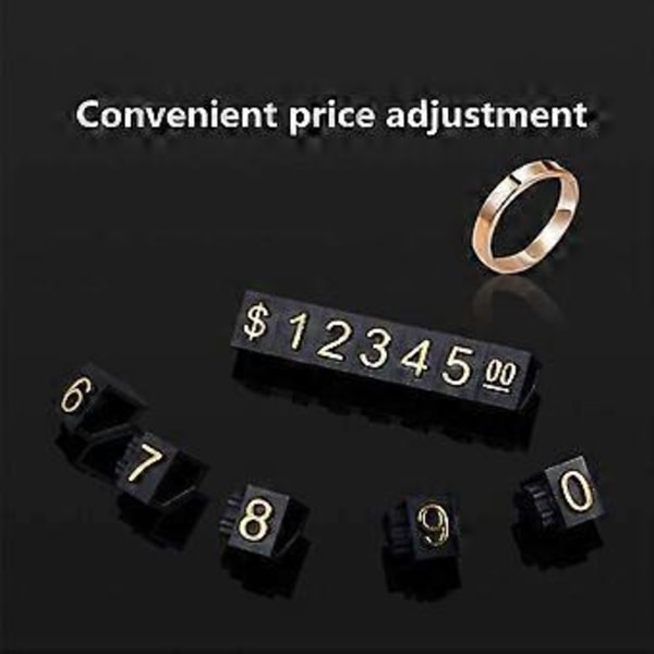 20 Set Prisdisplay Fyrkantig Justerbar Prislapp för Prisdisplay Diskbänk Nummer Bokstav Dollar Pris Block Kit M