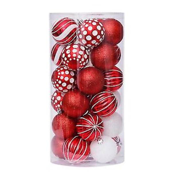 Julgransdekorationsbollar Julgranshänge Glitter Röd Grön Plätering Hängande Hängen Boll H