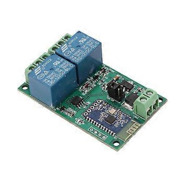 Relämodul 2 Kanal Bluetooth Kort APP Fjärrkontroll med Ljusindikator DC 12V