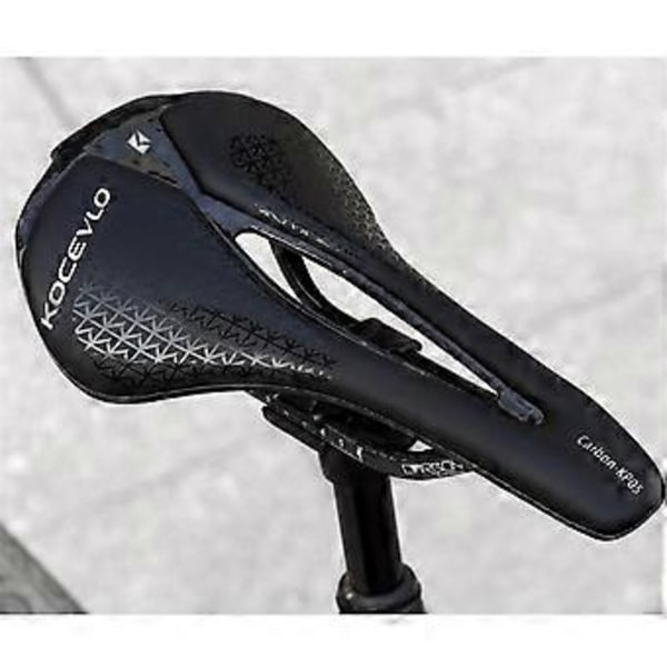 Ultralet Fuld Carbon Fiber Cykelsæde Mountain Road Cykelsadel Læder Hul Cykelsæde