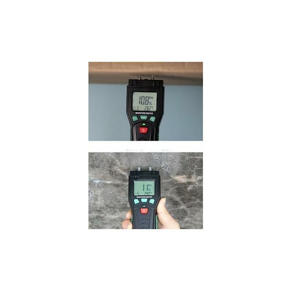 Træfugtighedsmåler, træfugtighedstester med 7 tilstande, dataholdfunktion, planter, cement, område 0,0 % ～ 60,0 %, med LCD-baggrundsbelysning