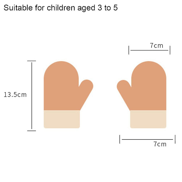 Toddlers Kids Varm Vinter Full Finger Vantar Baby Tjock Fleece Fodrade Skidhandskar Grön