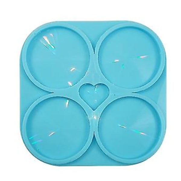 Holografisk Lys Og Skygge Kop Pad Måtte Krystal Epoxy Resin Form, A