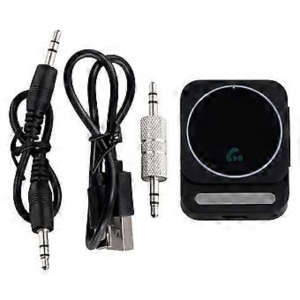 Bluetooth 5.3 AUX Biladapter Bluetooth Audio Mottaker Støyreduserende Bilmusikkadapter Innebygde Mikrofoner Håndfri Svart