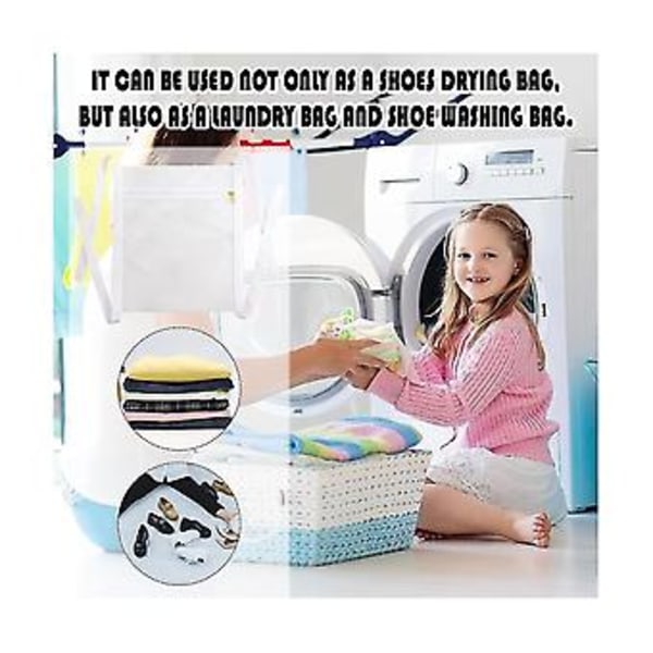 3 stk. Vaskepose for sko til tørketrommel, Hy Comber nettingposer med glidelås og S for sko, Lau