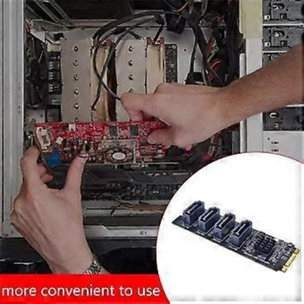 M.2 KEY-M NVME PCI-E - 4 Port SATA3.0 Laajennus Kovalevy HDD SSD Adapteri Lisäkortit Ajurivapaa JMB582