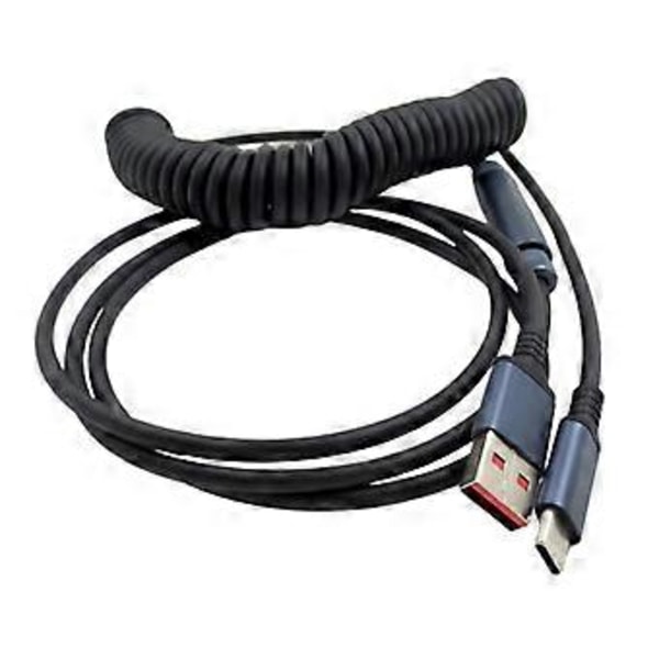 Type A til C USB-kabel Spiral Dataledning for Mekanisk Tastatur Slitesterk Dataledning