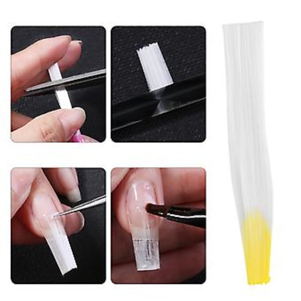 10 st Nagel Förlängning Glasfiber Nagel Snabb Förlängning Glasfiber Manikyr Verktyg (Gul)