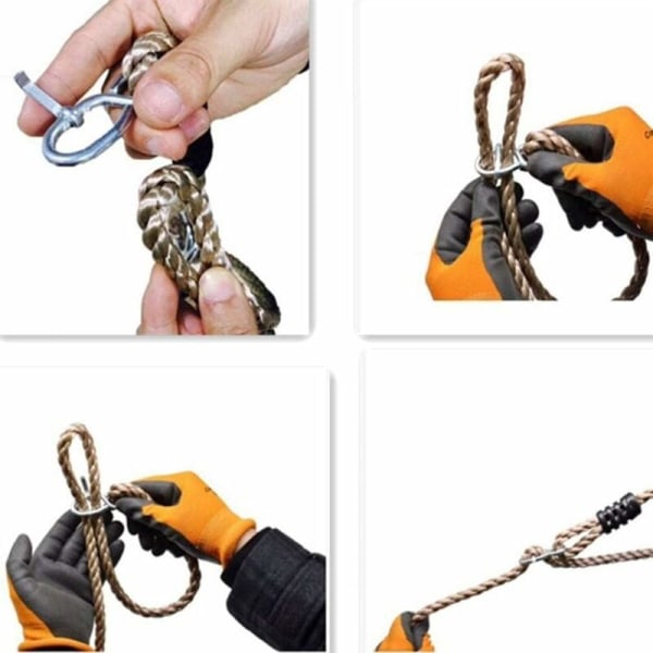 Trädgunga rep hängmatta stol hängande kit, längdjusterbar nylonrep håller till 300 kg, perfekt för lekplats set, barns gunga, utomhus