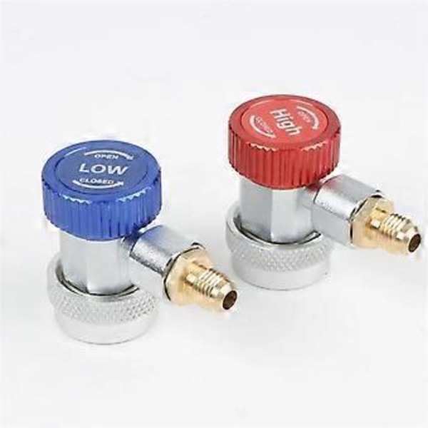 R134A H / L Auto Bil Hurtigkobling Messing Adapter Klimaanlæg Kølemiddel Justerbar AC Manifold Måler
