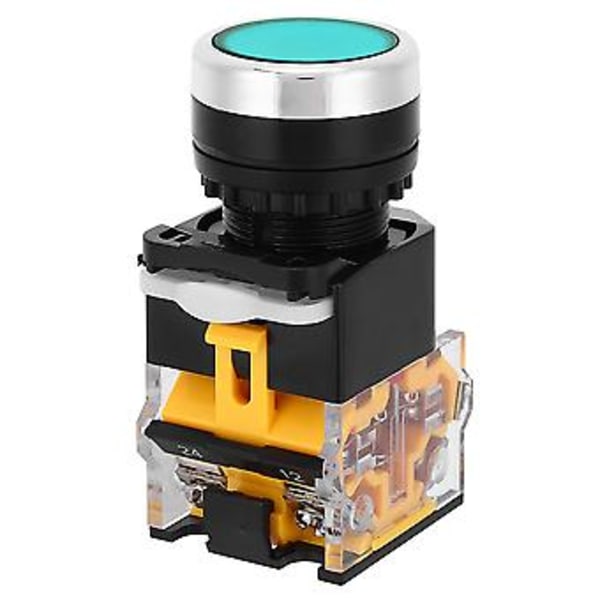 5st 22mm 37V-440V Tryckknapp Självlåsande Knapp utan Lampa (Grön)