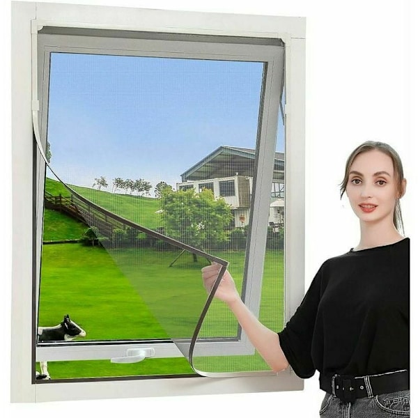 Anti-Insect Cuttable Magnetic Window Mosquito Net 150 x 175 cm - Magnetic Mosquito Net Curtain with Adjustable Frame - Washable, No Drilling Require