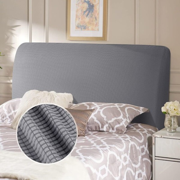 Headboard cover for double bed, headboard, elastic cover, dustproof, washable, light gray 120-140 cm - RWKitchen and Home›Furniture and decoration›F