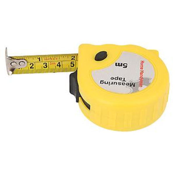 5M Stål Måttband med Automatisk Återgång, Måttband med Lättläst Skala, Slitstarkt, Metriskt & Imperial, för Bygg och DIY