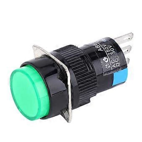5 st Momentan Tryckknapp LA16‑11 /AB6‑M AC 250V 3A DC 30V 5A Rund Knapp