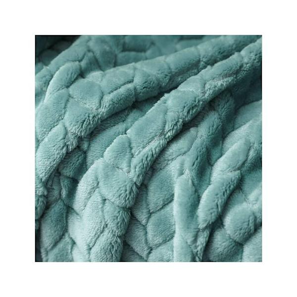Super blød flanneldyne, høj kvalitet mikrofiber, Celadon 127 x 178cm, hyggelig og varm, egnet til alle årstider
