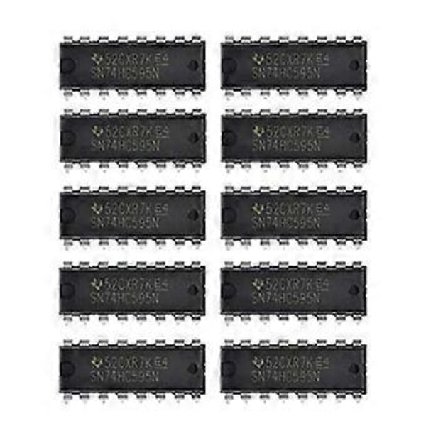 10 stk. IC 74HC595 74HC595N SN74HC595N DIP-16 Logikk-Skiftregister