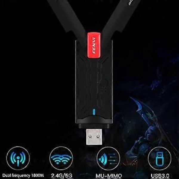 WiFi 6 USB Adapter Dual Band AX1800 2.4G/5GHz Trådløs Wi-Fi Dongle Lan Ethernet Netværkskort USB 3.0 WiFi6 Til Windows