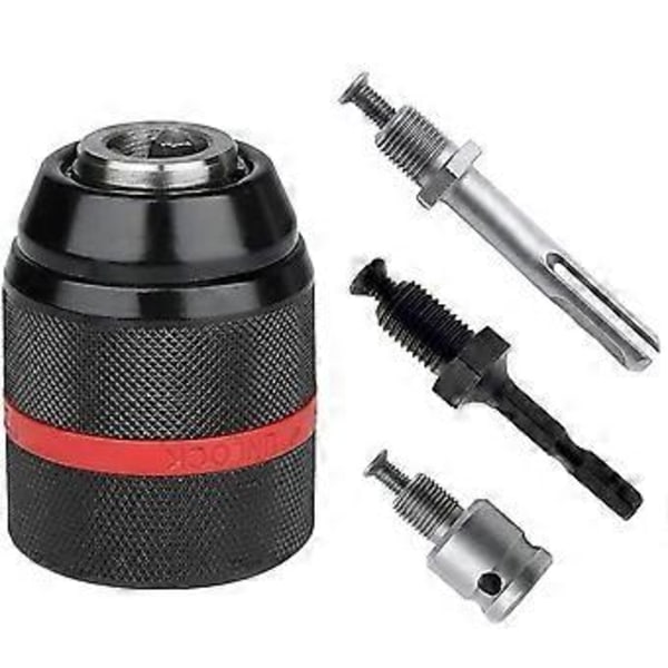 4 ST Metall 1/2-20UNF 1.5-13mm Nyckellös Borrchuck Hex Skaft/SDS/Hylsa Fyrkantig Hona Adapter Hårdvaruverktyg Borrchuck