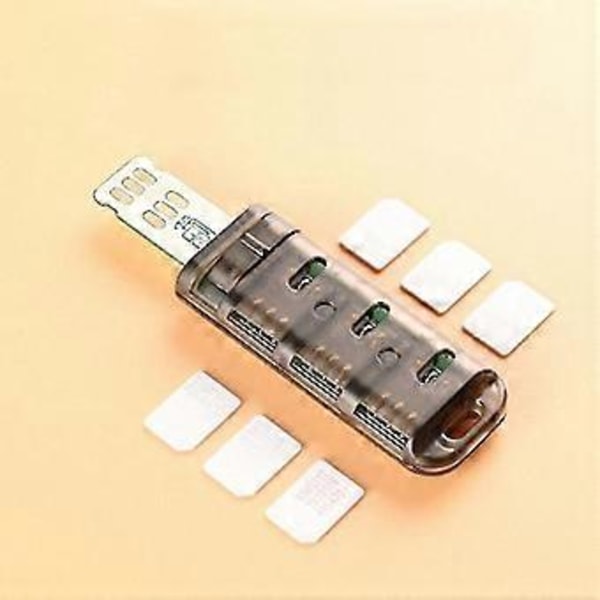 6-plats Adapter Multi-läsare Mini Sim Nano Med Kontrollbrytare För /6/7/8/x