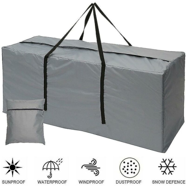 Stor udendørs opbevaringstaske, havetaske med vandtætte håndtag, 210d Oxford (122 x 39 x 55 cm, grå)
