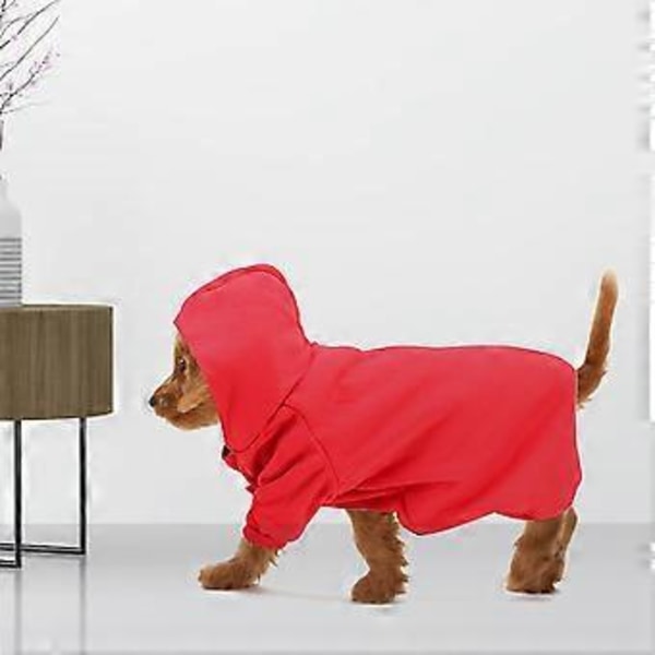 Sød Polyester Kæledyr Vinter Varm Hættetrøje Sweatshirt Tøj Frakke til Hunde Hvalpe Katte (Rød M)