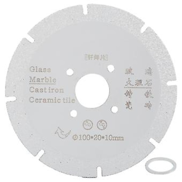 Hårdlödd Diamant Sågklinga Marmor Kapskiva Polering Slipskiva Hårdvaruverktyg Silver 100x20x10mm