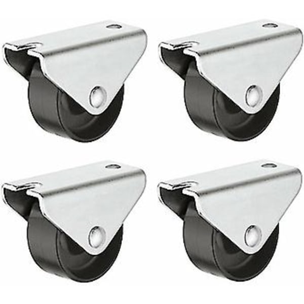 4x Faste Hjul Med Skrueplade Til Skrøbelige Gulve Anti-ridse Universal Mini Rulle Hjul Fod Møbler Skab Trolley Opbevaring, 25mm Loa