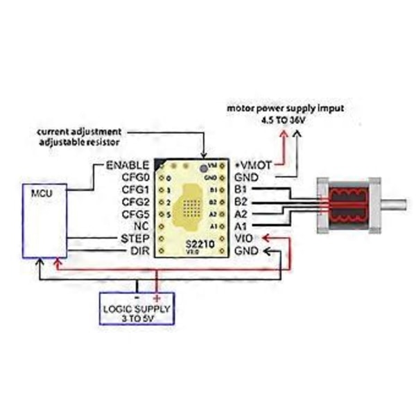 Høy-Presisjons Steppermotordrivermodul Bedre Varmeutslippsdriver for 3D-printing TMC2210 Chip Varmebestandig