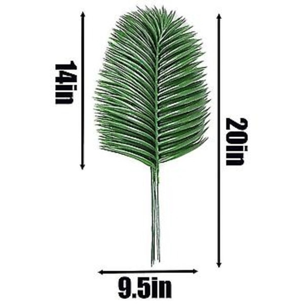 18 stk. Kunstige Palmer Blade Planter Falske Palmer Grene Tropiske Store Palmer Blade Grønne Planter Til