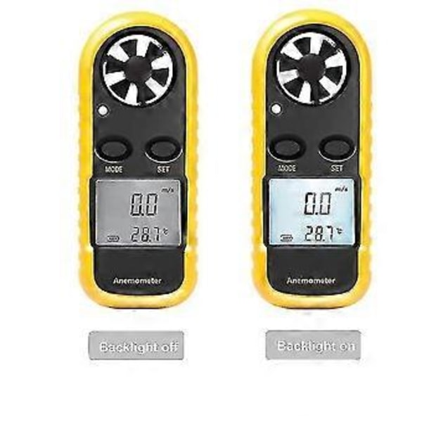 Digitalt Anemometer, Vindhastighedsmåler, Luftstrømshastighed Temperaturmåling Vindafkøling Med Termo