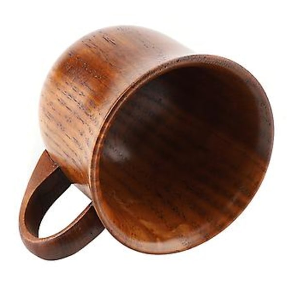 Bærbar Naturtræ Kop med Håndtag Træ Tekop Kaffe Øl Juice Drikkekrus (#2)