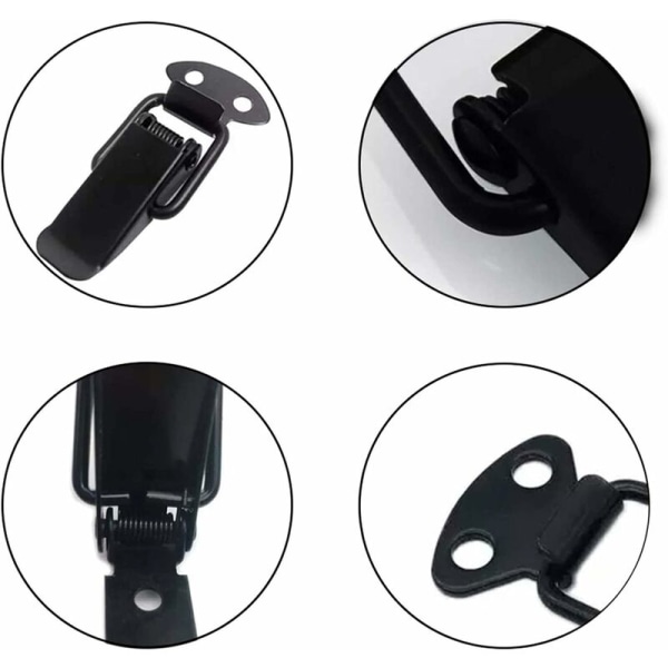 Spännlås 8 st Lever Lock Box Clasp Rostfritt Stål Clasp Hasp Back Hook Clamp Metall Hårdvara Lås Switch Lås För Case Box Verktygslåda