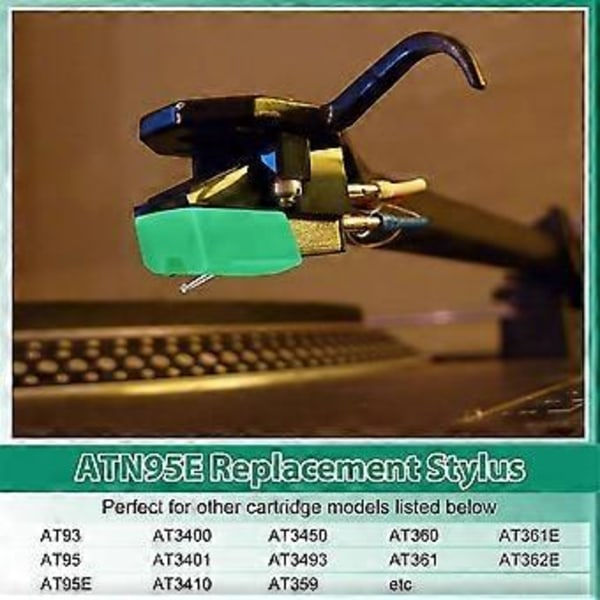 ATN95E Neulan Vaihto AT95E:lle Technica AT-LP120-USB Levysoittimelle AT93, AT3400, AT3450 Äänirasioille