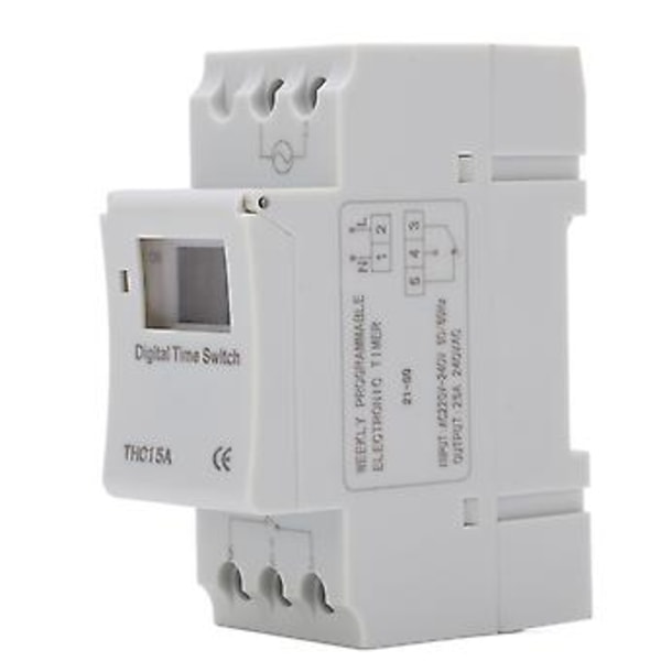 THC15A Elektroninen ajastinkytkin LCD-näytöllä, ohjelmoitava digitaalinen ajastin katuvaloille