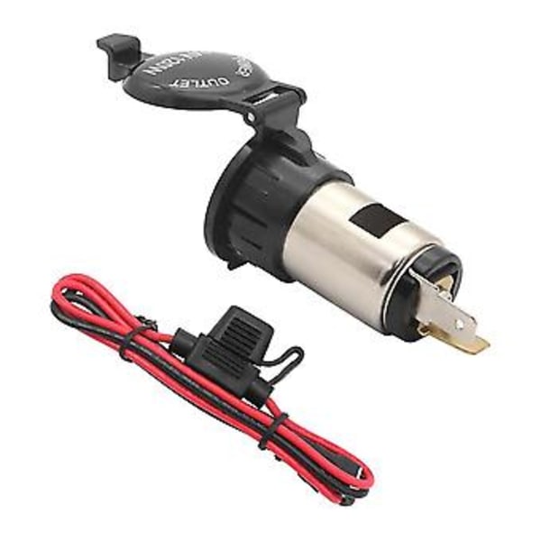 12v 24v 120w Stik Vandtæt Strøm Til Motorcykel Båd Bil Stik Med 60cm Sikring & Ledning