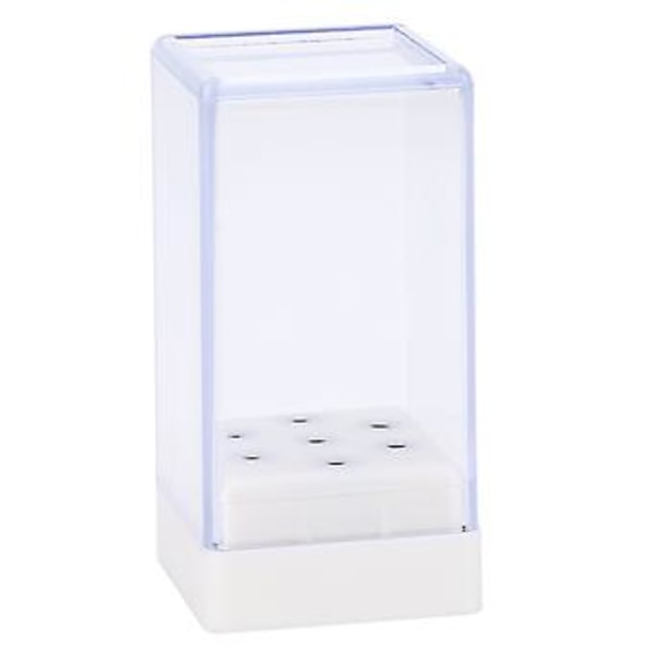 7 Hål Nagelfilsborr Huvuden Bits Hållare Organizer Box Behållare för Nagel Slip Huvuden Display