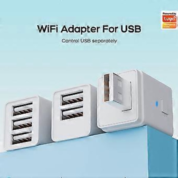 Tuya Zigbee Micro-USB Adapter Switch 2 Gang Mini USB Strømadapter APP Stemmestyring til Alexa