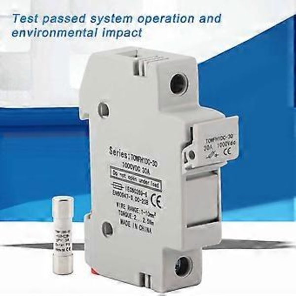 Sikringsholderbase DIN-skinne Montering Strømfordelingskontroludstyr TOWFH1DC 1000VDC 1P3A