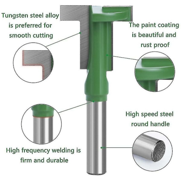 8 mm skaft T-spår frässtålset kompatibel med trä träbearbetningsbit A